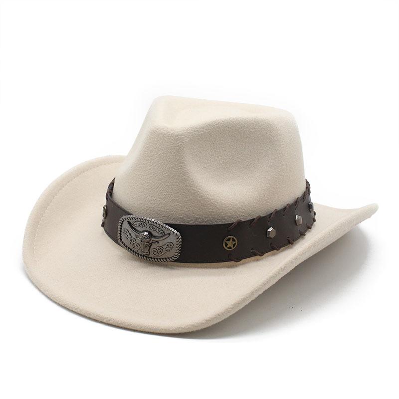 Ретро коровья кожа большая коровья голова с шерстяными большими карнизами широкий край защитный теплый ковбойский цилиндр в стиле вестерн мужские и женские фетровые шляпы
