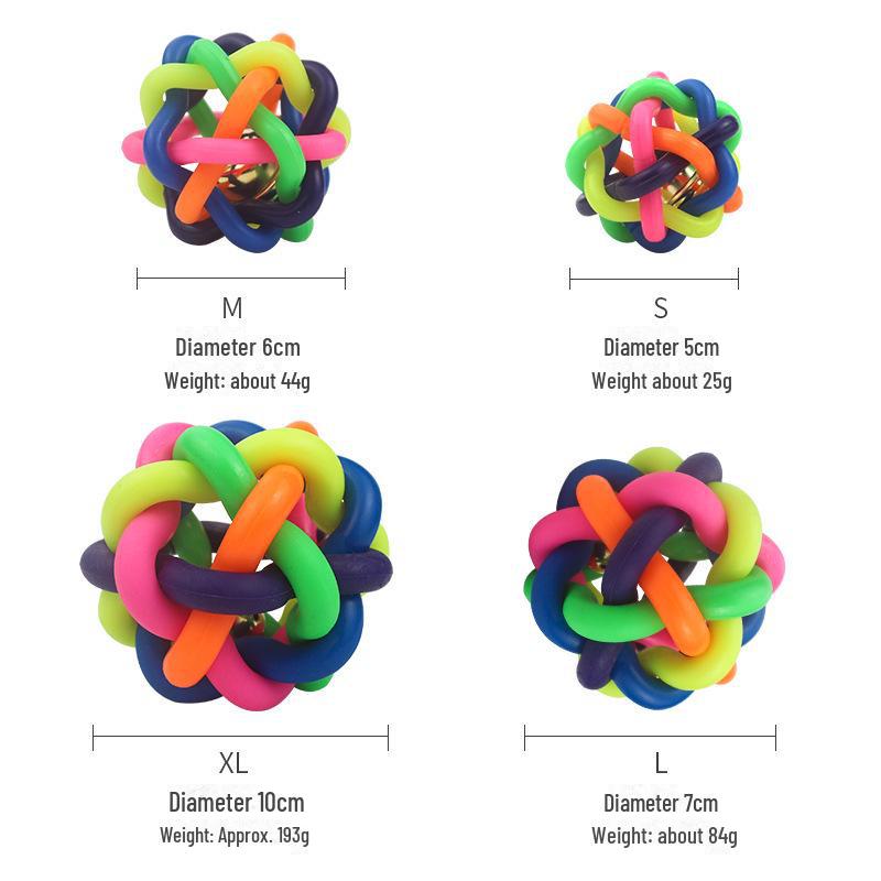 "Teddy Bear Pet Toys: Colorful Bell Balls for Dogs & Cats"
