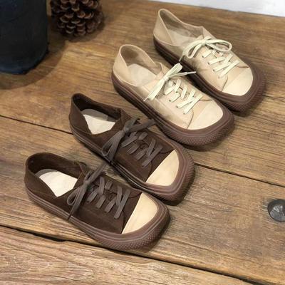 Модные кожаные туфли ручной работы в стиле ретро на шнуровке, удобные повседневные женские туфли из воловьей кожи, женские кроссовки, массивная обувь