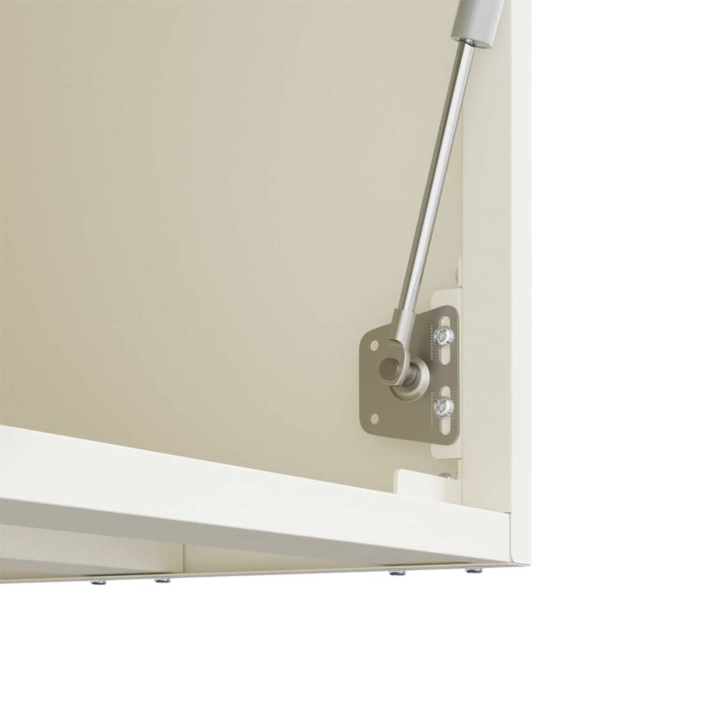 Wall Mounted Garage Cabinet with Gas Spring Door White