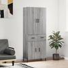 VidaXL Highboard Sonoma Grey 69.5x34x180 Cm Engineered Wood 3198159