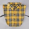 Vintage Plaid Fake Collar Women Detachable Collars New Fashion Cotton False Collar Shirt Tie Female Removable Dickie Shirt Women