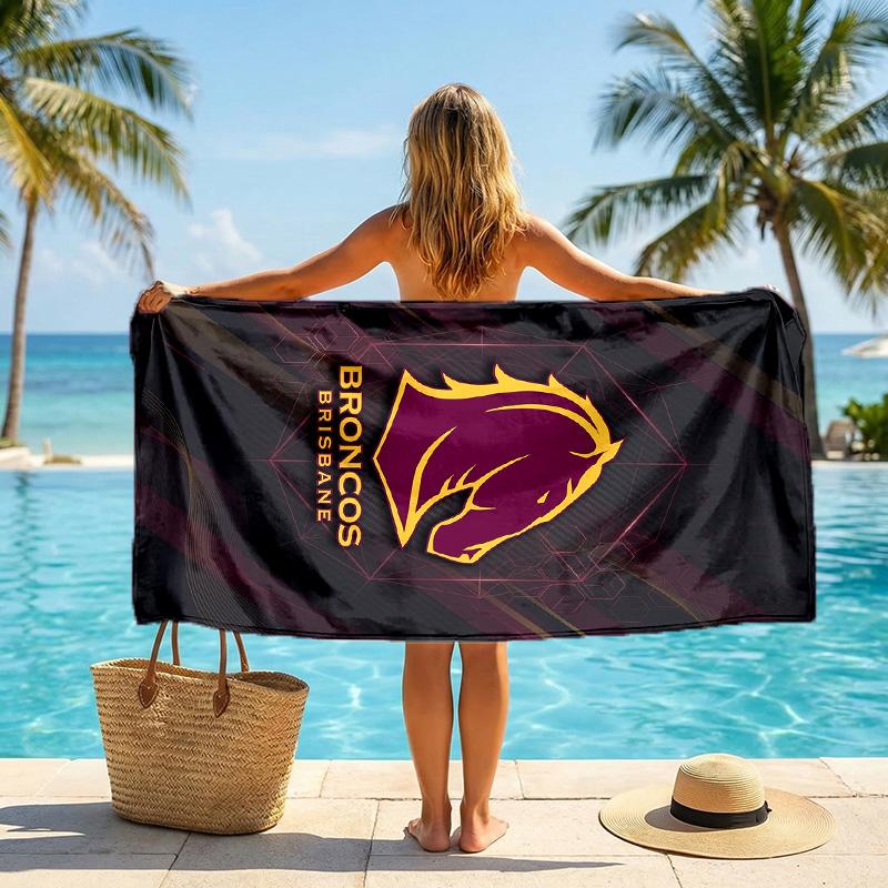 Модное пляжное полотенце Brisbane Broncos, портативное, мягкое, быстросохнущее, для плавания, кемпинга, отпуска