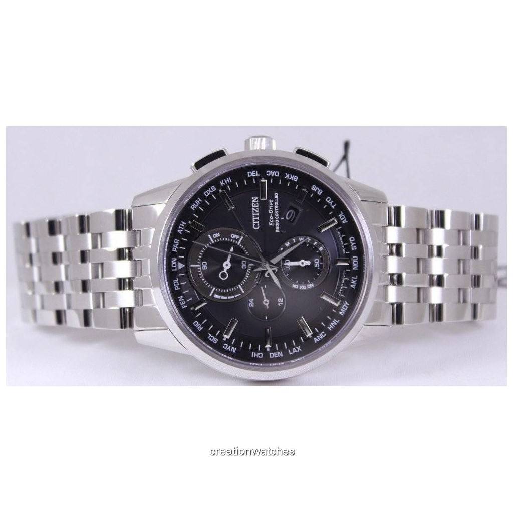 Citizen Радиоуправляемые мужские часы Eco-Drive с мировым временем AT8110-61E