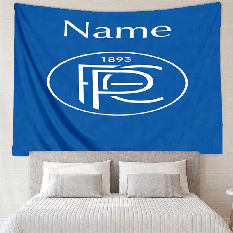 Custom Name FC Porto Print Tapestry, Backdrop, Easy Setup, Ideal for Bedroom, Office & Living Room, with Aesthetic Wall Hanging Decor.