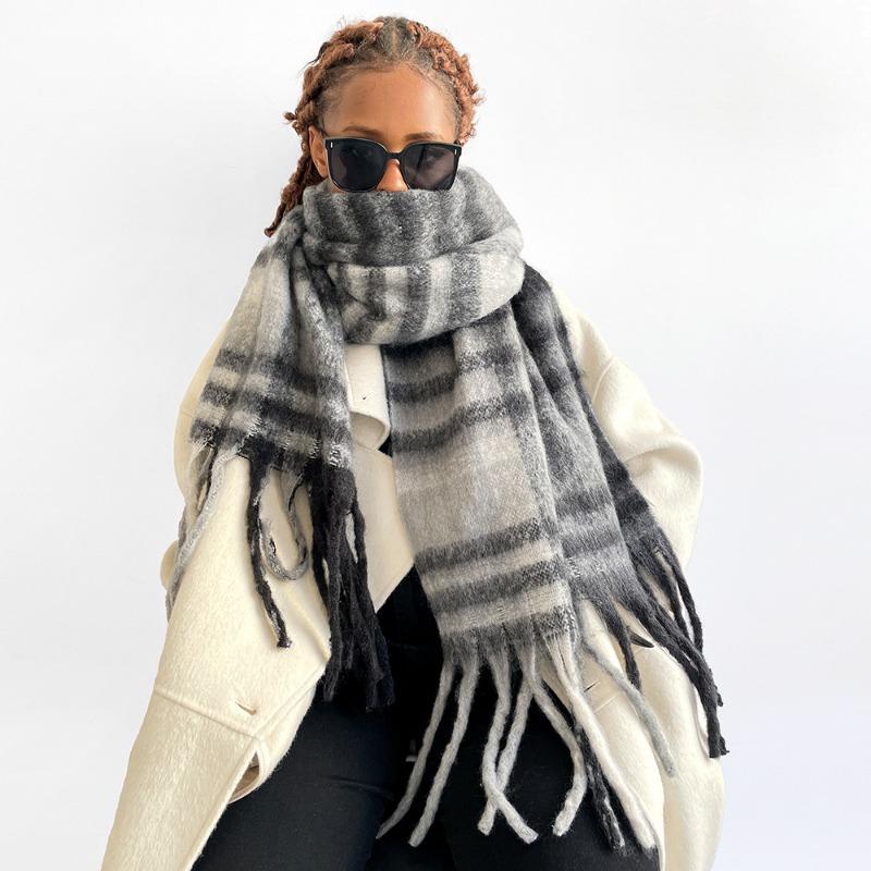 New Mohair Scarf Vacuum Packaging Women's Autumn and Winter Solid Color Warm Scarf