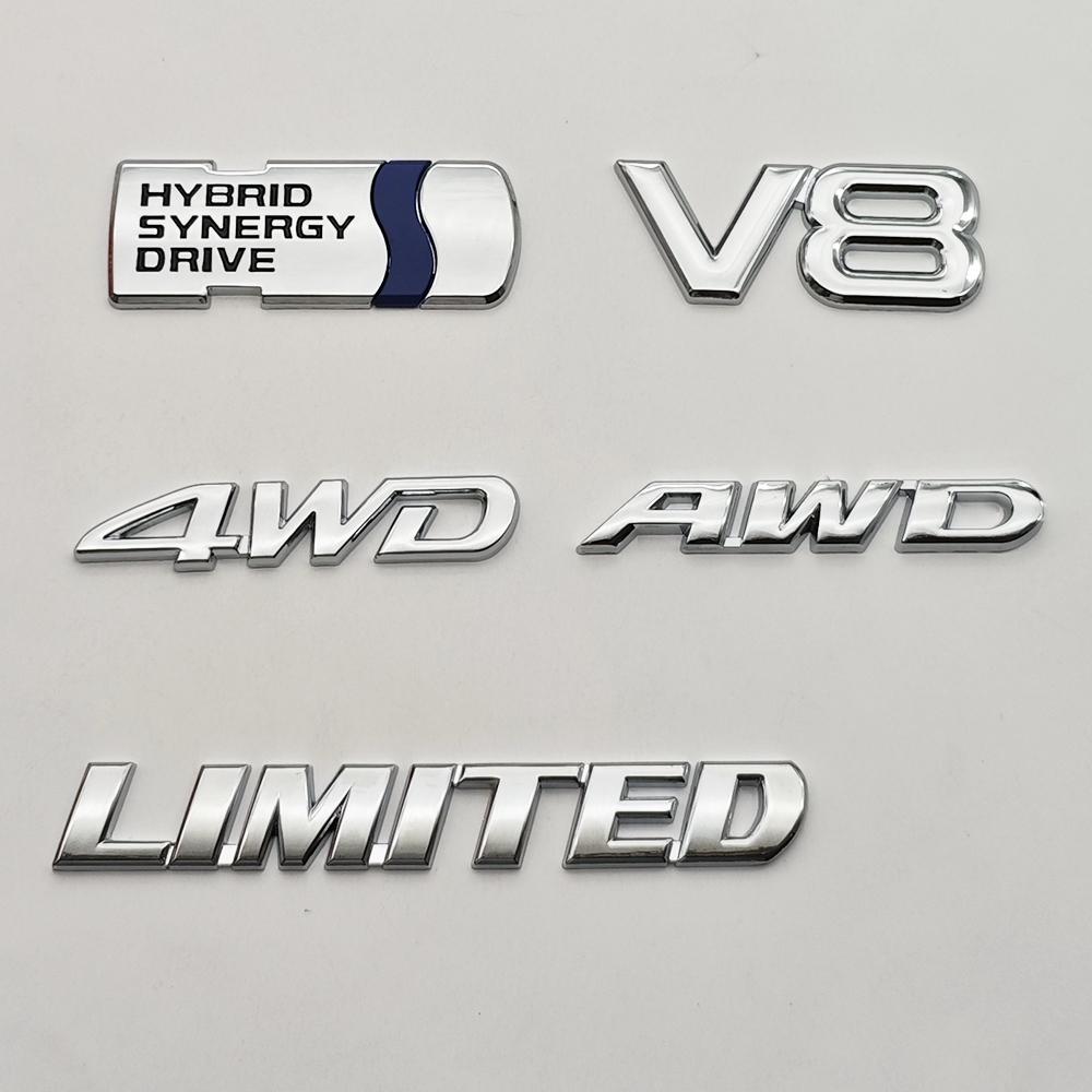3D Металлическая Наклейка на Автомобиль HYBRID SYNERGY DRIVE V8 LIMITED AWD 4WD Логотип Значок Крыло Багажник Шильдик Для Toyota RAV4 Camry RS Аксессуары
