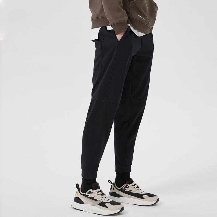 Li Ning Sports Fashion Series Casual Letter Cuffs Knitted Sports Bottoms Men Bottoms Black AKLQ799-2