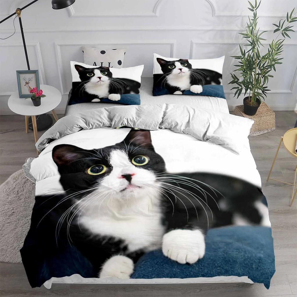 Cartoon Pet Cat Bedding Set Adults Children Winter Duvet Cover Sets Kids,twin Full Queen King Bedroom Set Home Housse De Couette