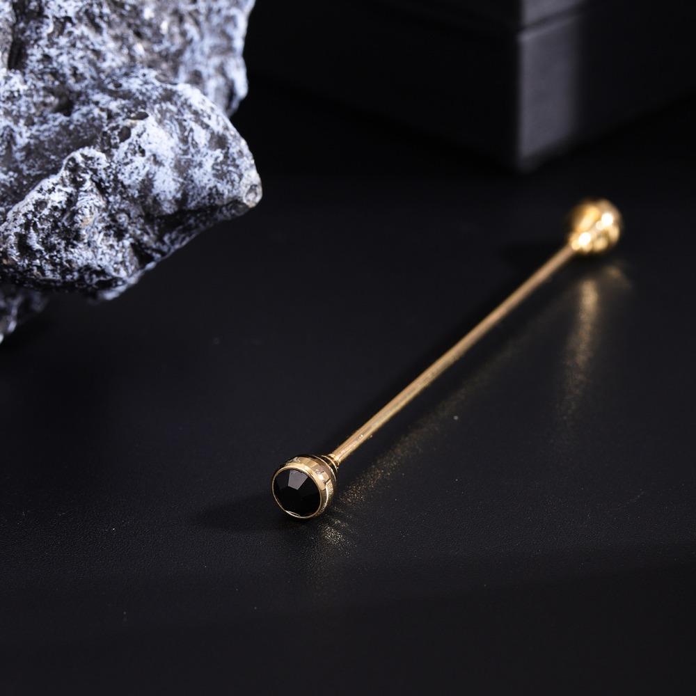 Detachable Crystal Tie Collar Needle Spiral Buckle Neckline Pin Shirt Collar Pin Banquet
