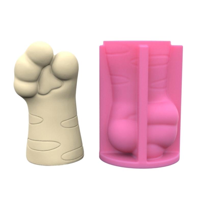 Geometric Cute Claw Art Gypsum Silicone Mold Vase Storage Box Mold for Making Succulent Flower Pen Holder