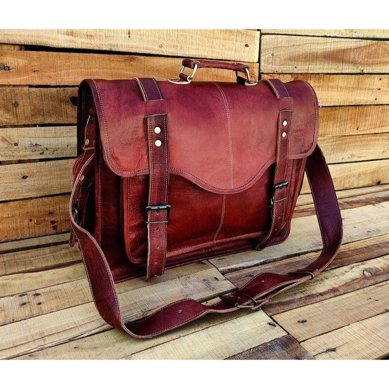 Кожаная сумка-мессенджер, кожаный мужской портфель, сумка для ноутбука ручной работы, офисная сумка через плечо, сумка через плечо, подарок на новую работу, подарок на выпускной