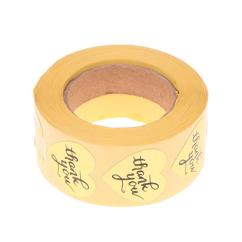500 Thank You Stickers Mini Diy Craft Gold Heart Shaped Lables Wedding Favour
