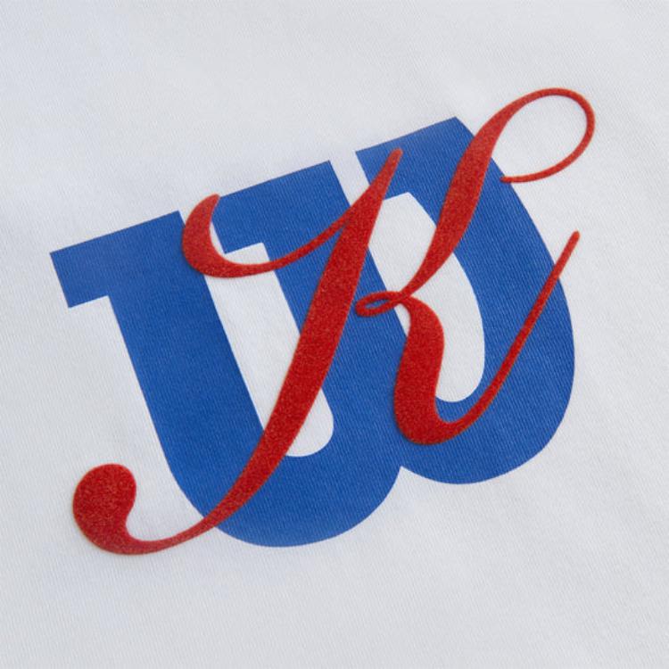 Kith Винтажная футболка For Wilson Oversized Logo, белые мужские топы KHM031198-101