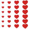 40 PCS Heart Shape Heart Patches Red Mini Heart Iron On Heart Patches for Clothing 4 Sizes Black Applique Decoration Jackets