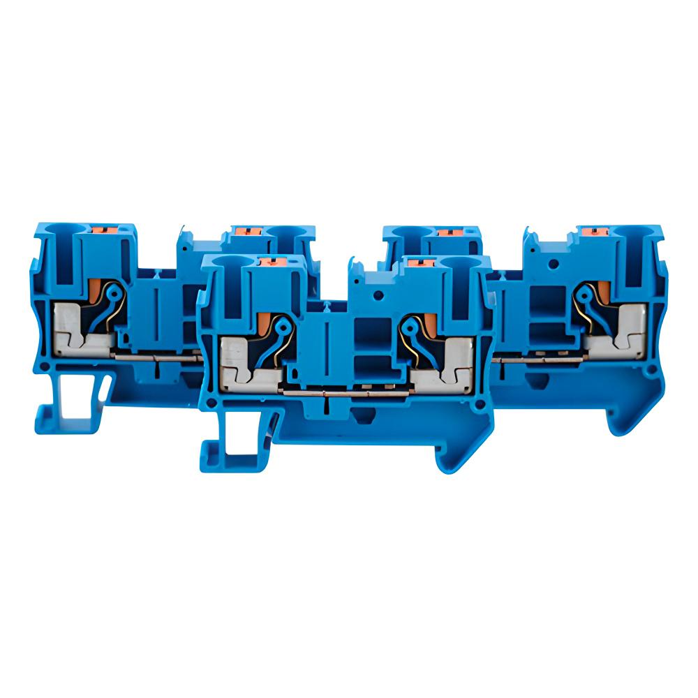 PT-6 Din Rail Terminal Block  Connectors Push In Spring Screwless Feed Through PT6 Wire Connector 10Pcs