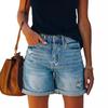 Jean Shorts for Women High Waisted Ripped Distressed Denim Shorts Summer Stretchy Casual Shorts with Pockets