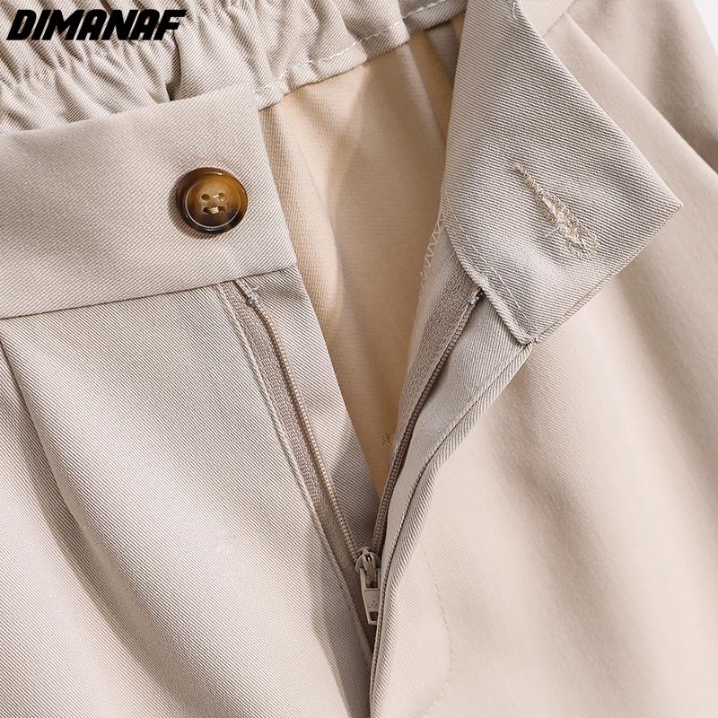 Dimanaf Летний стиль Брюки гаремы с высокой талией из хлопка оверсайз с эластичной застежкой