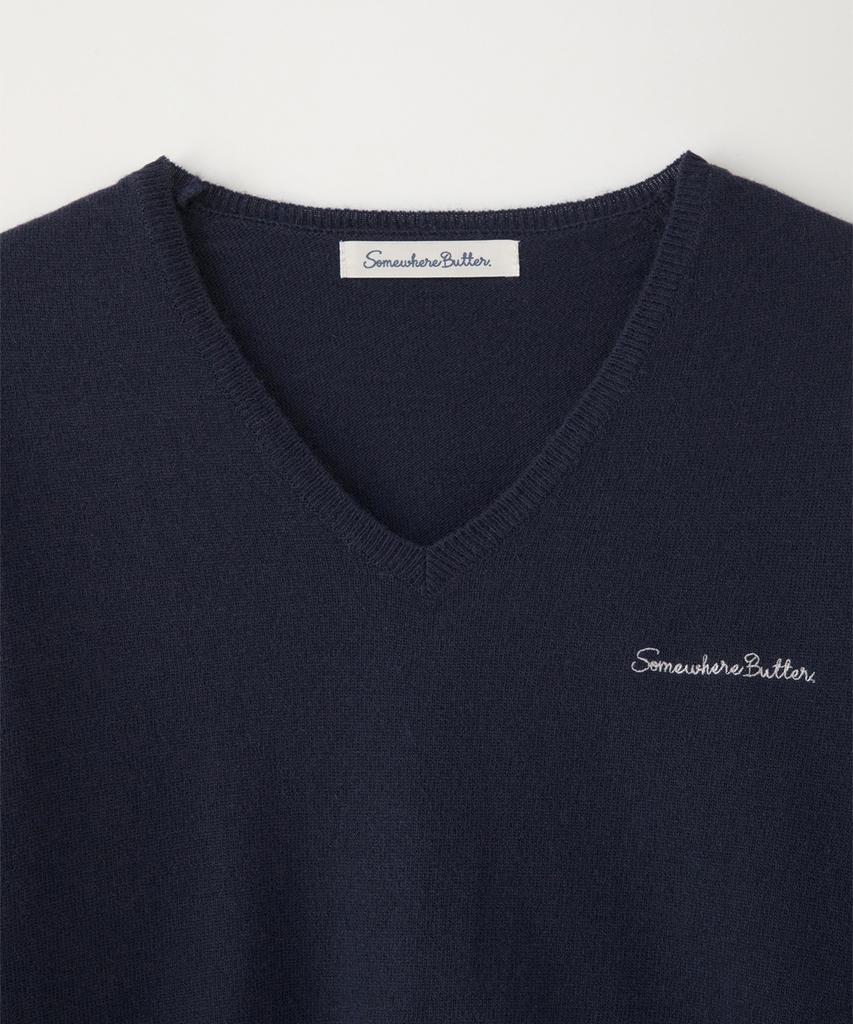 Свитшот Sseomweeobeoteo с V-образным вырезом - Темно-синий