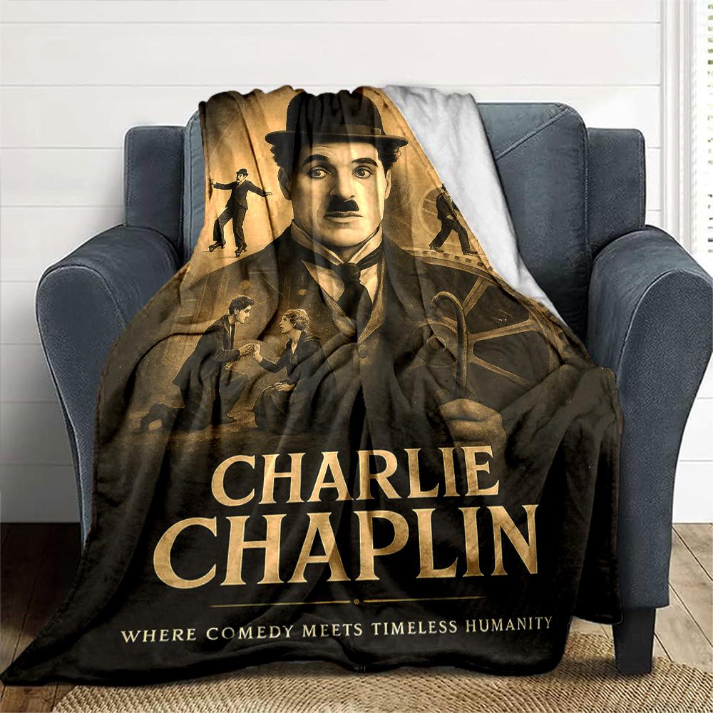 Timeless Comedy Chaplin Flannel Blanket Super Soft Warm Cozy Blanket For Sofa Bed Office Travel Allseason Home Decor Gift