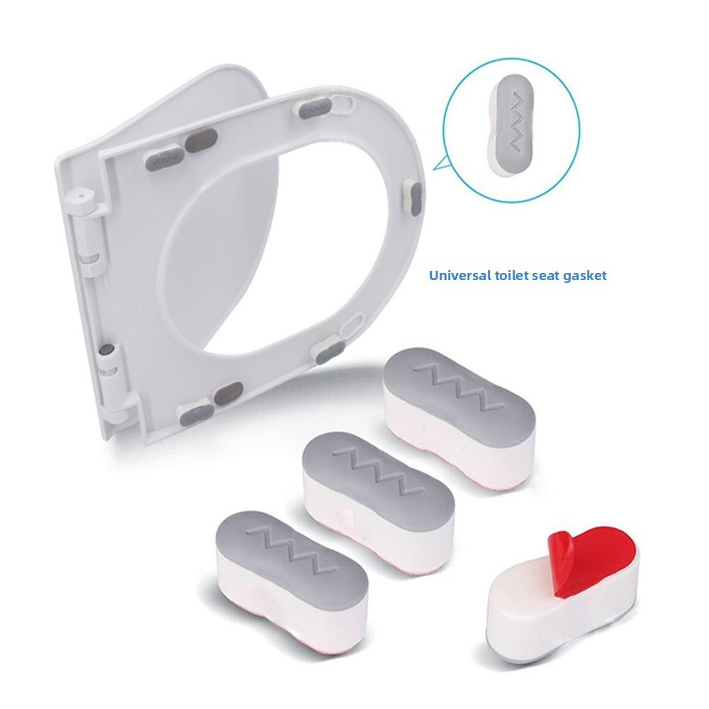 4pcs Anti-slip Toilet Seat Bumper Adhesive Function Strong Buffer Bidet Seat Bumpers Comfortable Toilet Lid Cushion