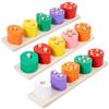 Montessori Fruit And Vegetable Five Sets Of Columns Fruit And Vegetable Shape Matching Color Cognition Building Block Early Education Educational Toys
