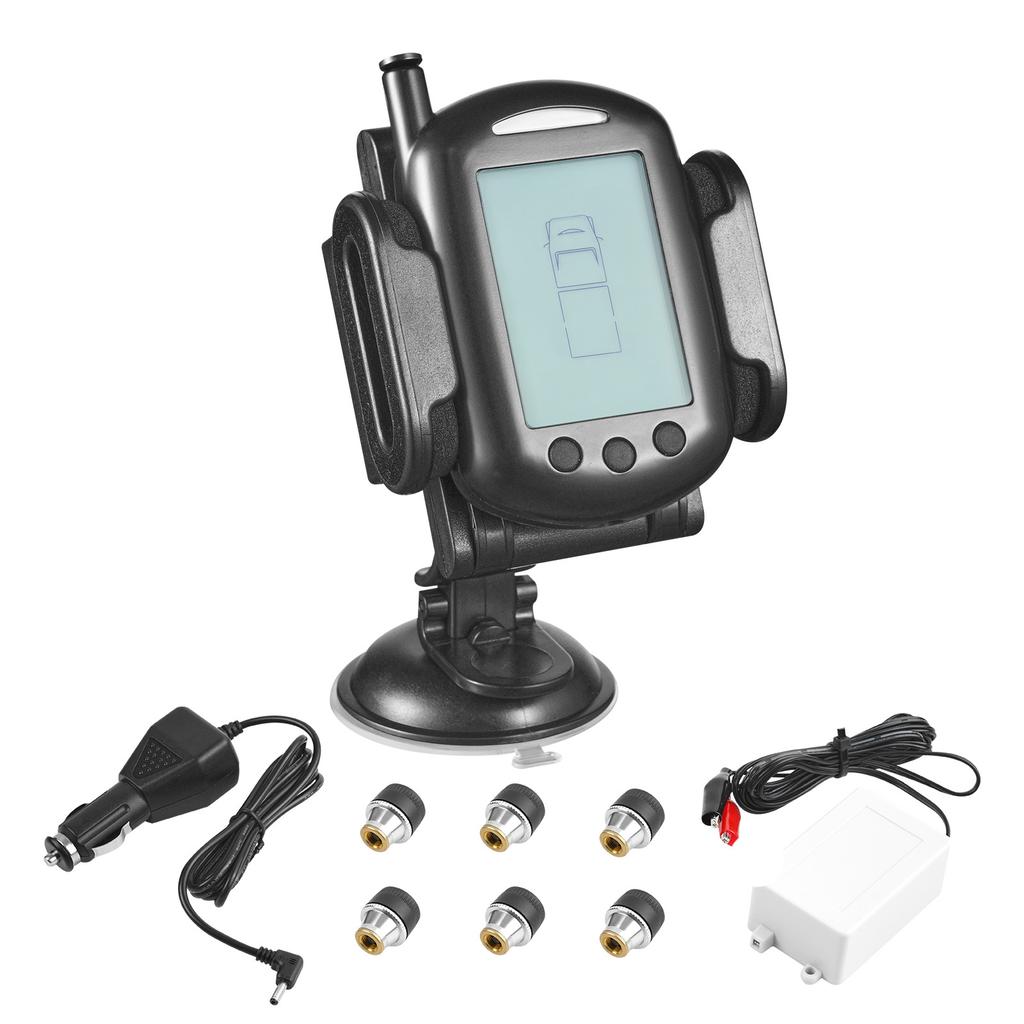 SucceBuy Universal Wireless RV Tire Pressure Monitoring System 0-199/7.3-116 PSI Trailer TPMS Car Alarm System Waterproof Sensor