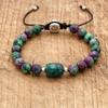 Bohemia Natural Stone Bracelet Beaded Charm Strands Wrap Bracelets Braided Buddhism Yoga Jewelry Women Gifts