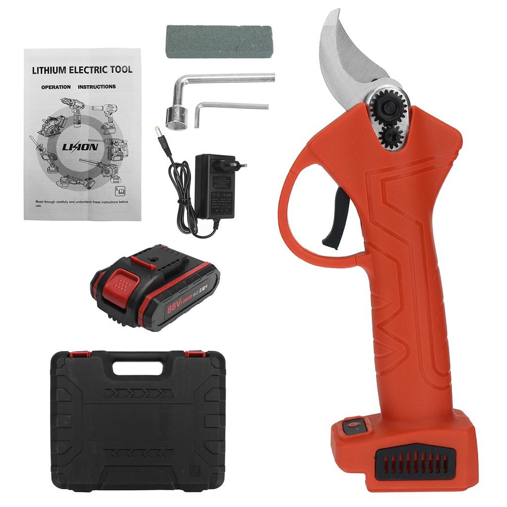 88VF Professional Cordless Electric Pruning Shear 2.0Ah Lithium Battery Garden Pruner Scissors Tree Branch Pruner Rechargeable Power Tool