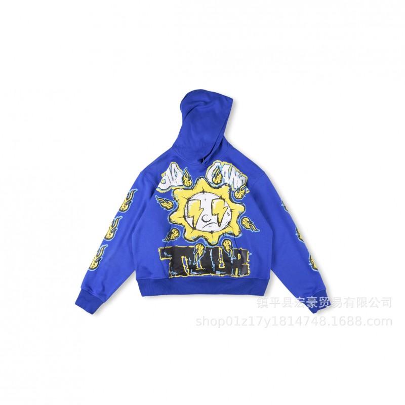 Mens Oversized Streetwear Hoodie Pants Set Cotton Long Sleeve Casual Tracksuit Fall Winter