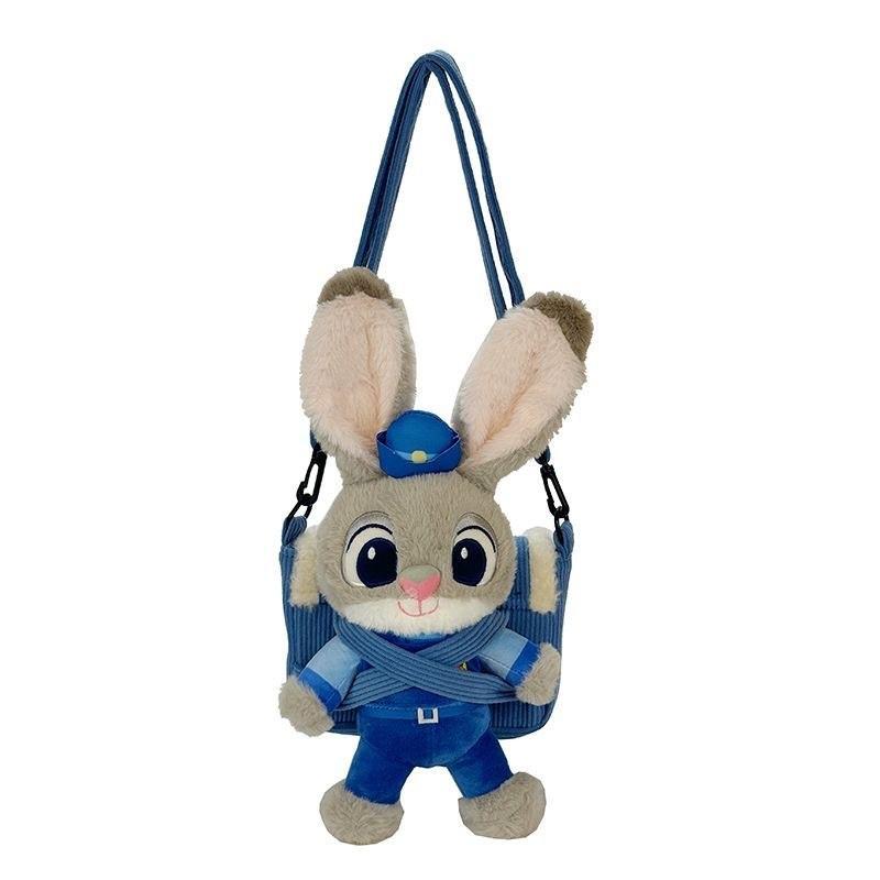 Zootopia Judy Hopps Nick Wilde Cartoon Plush Shoulder Bag For Girls With Adjustable Strap And Storage Space