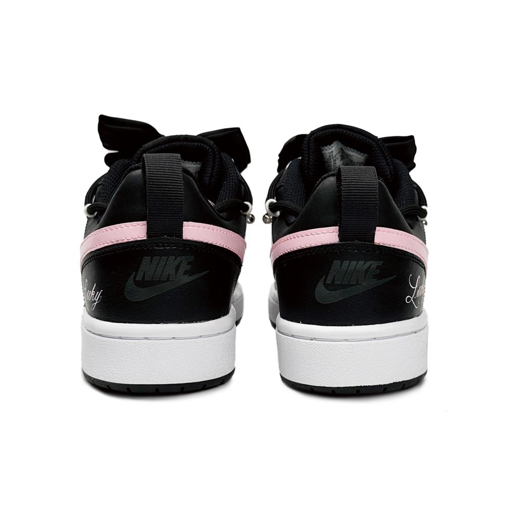 Nike Кроссовки Court Borough Low top для скейтбординга, детские, черные с розовым, BQ5448-115(Команда11-)