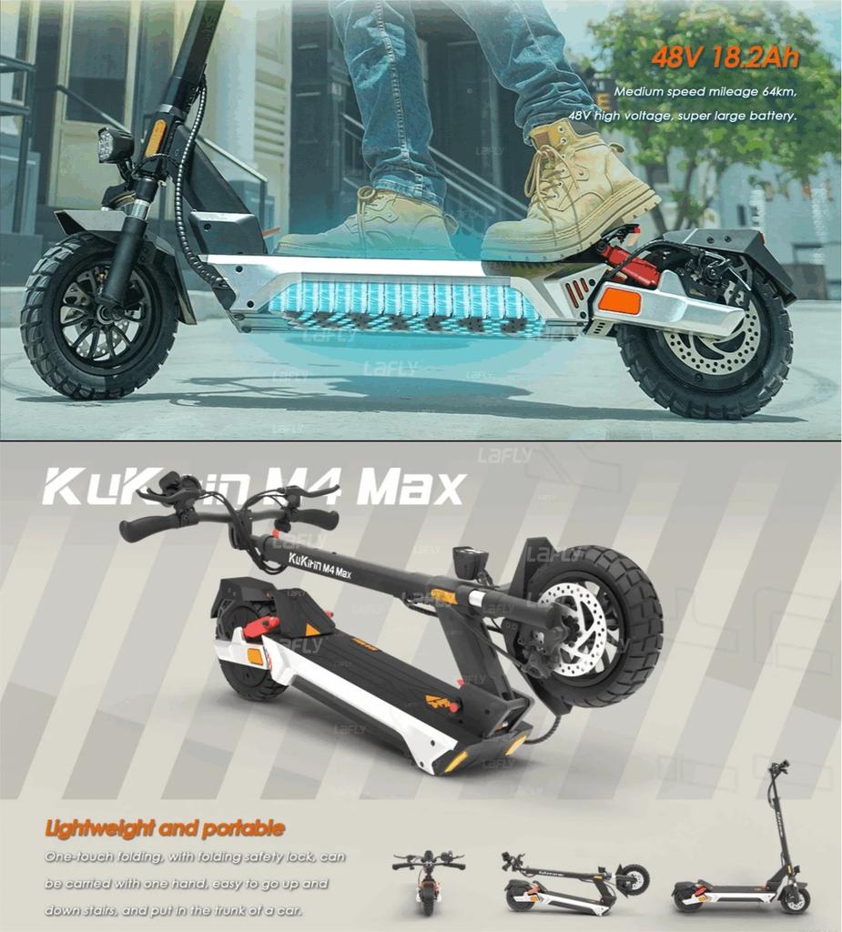 Kukirin M4 Max 2025 Новый 1000 Вт 48 В 18 Ач электрический самокат Макс. скорость 45 км/ч двойная гидравлическая подвеска складной электрический самокат