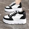 W3671 New Little White Shoes Summer and Autumn Solid Color Inner Height Increase Thick-soled Students Wear-resistant Versatile Breathable Board Shoes