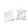[G1954] - White 'Crystal' Silver Earrings 9 Mm