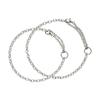 Pair Bracelet Pair Anklet Half Round 2way Set of 2 Couples Hypoallergenic Surgical Stainless Steel Silver Silver Longest [White Clover] & 23cm/26cm