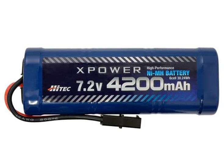 Hitec X-Power XP4200-NT-B Ni-MH 7.2V 4200mAh Никель-Металл-Гидридный аккумулятор с разъемом Tamiya, 6-элементный, круглого типа, высокая емкость, прочный, подходит