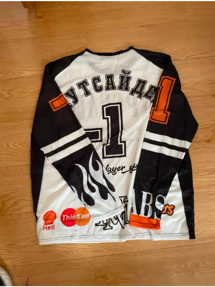 Уличная одежда унисекс, майка Y2K, топы мужские и женские, панк-хип-хоп, свободные футболки с длинным рукавом, дышащая одежда с V-образным вырезом