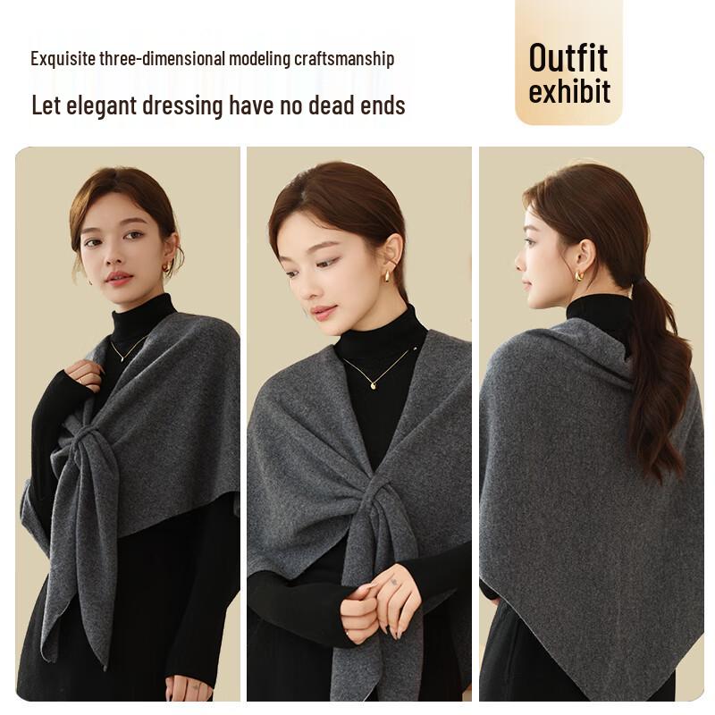 Tang Shi Women's Wool Triangle Shawl Gift Set