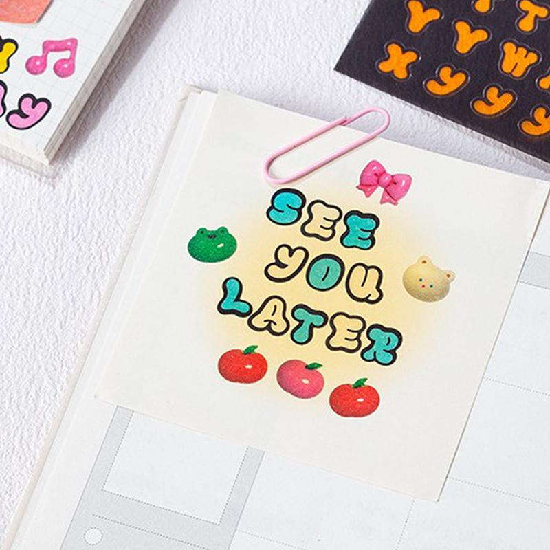 6/8 листов милые креативные лазерные наклейки с буквами, высококачественные прочные наклейки для украшения фотоальбома своими руками, канцелярские принадлежности