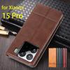 Роскошный магнитный адсорбционный кожаный чехол для Xiaomi 15 Pro Mi 15Pro 6.73" откидной чехол защитный чехол Capa Fundas Coque