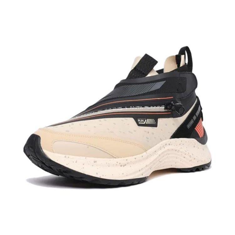 Anta Кожаные удобные спортивные амортизирующие нескользящие износостойкие легкие повседневные туфли средней высоты мужские повседневные туфли черные хаки 112045529-1