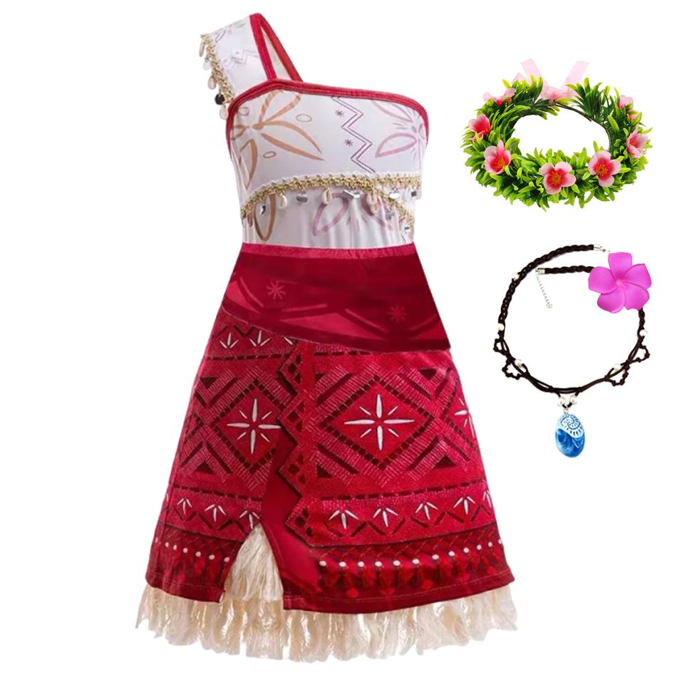 New Movie Moana 2 Girl Dress Halloween Party Costume Princess Fancy Clothes Children Vaiana Outfit Dress
