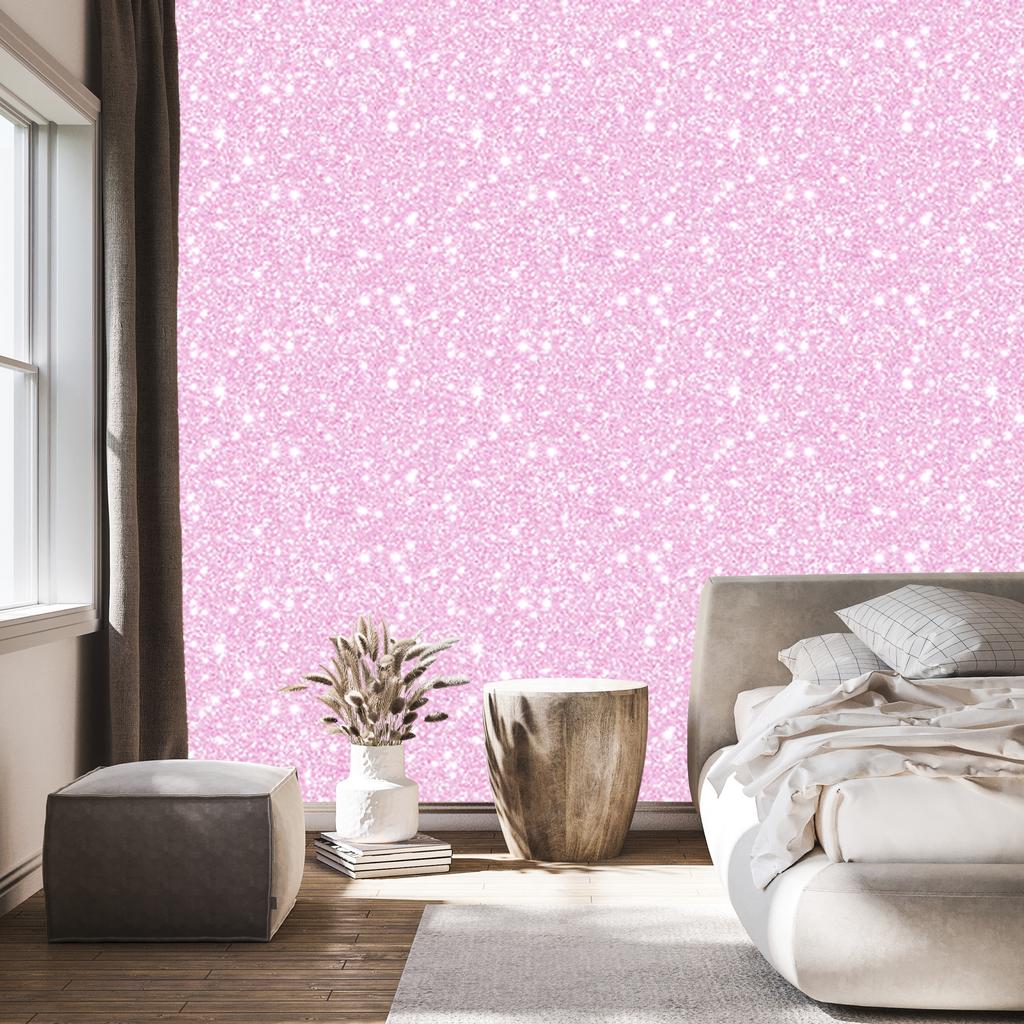Powder pink, white and lavender glitter wallpaper for living room and bedroom 50x1000