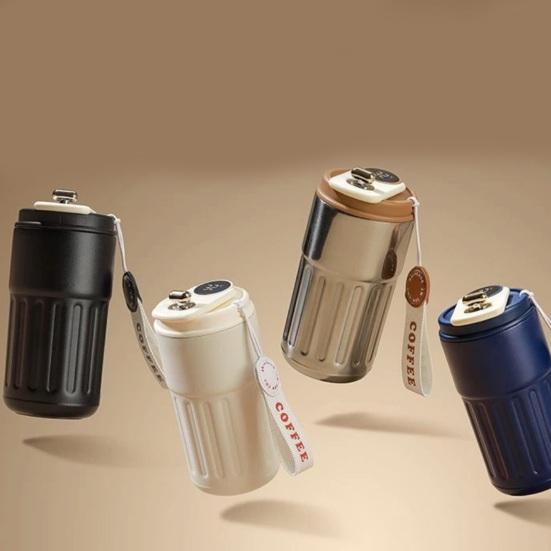 450 мл Умная кофейная вакуумная кружка с дисплеем температуры, герметичная крышка, изолированная кружка из нержавеющей стали для путешествий, работы, спортзала на открытом воздухе