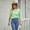 Women's Autumn and Winter Short Daisy Round Neck Flower Knitted Jumper