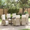 VidaXL Dining Set for Garden 7 Pcs Beige Poly Rattan, Elegant Dining Set for Garden 3380558