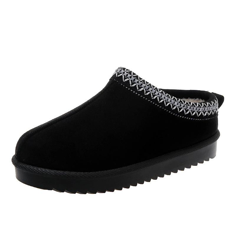 Women's Wool Slippers Warm Platform Wool Low-top Snow Boots Slippers Women's Outdoor Anti-Slip Boots Shoes for Women