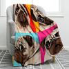 Pug Dog Blanket Lovey Animal Soft Warm Fall Chair Flannel Throw Blankets Cartoon Pet Puppy Print Bed Sofa Blanket King Queen