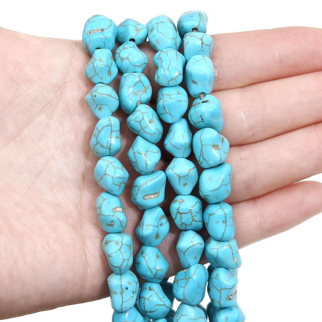 Synthetic Blue Turquoise DIY Jewelry Twisted and Special-Shaped Beads with Abacus and Animal Spacer Styles